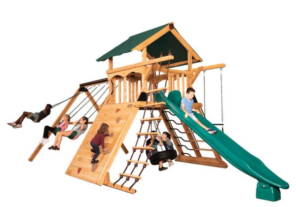 Olympian Peak XL 1 w/ Tarp Roof Green Playset - Image 2