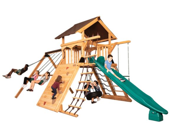 Olympian Peak XL 1 w/ Tarp Roof Mahogany Playset - Image 2